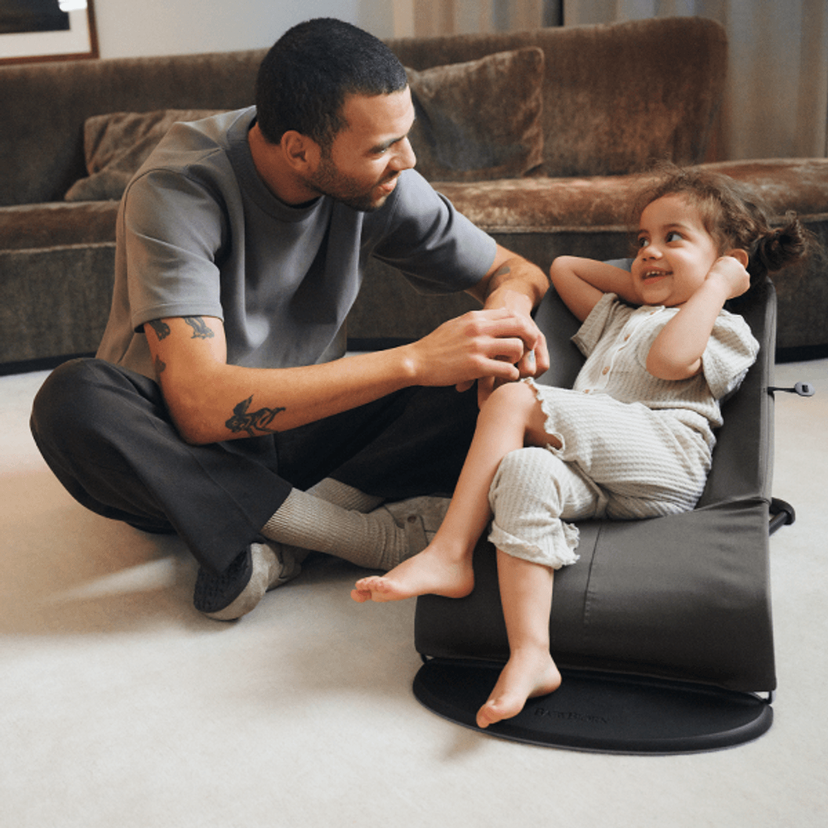BabyBjörn | Vippestol Balance Soft | Vevd Jersey | Mørkegrå