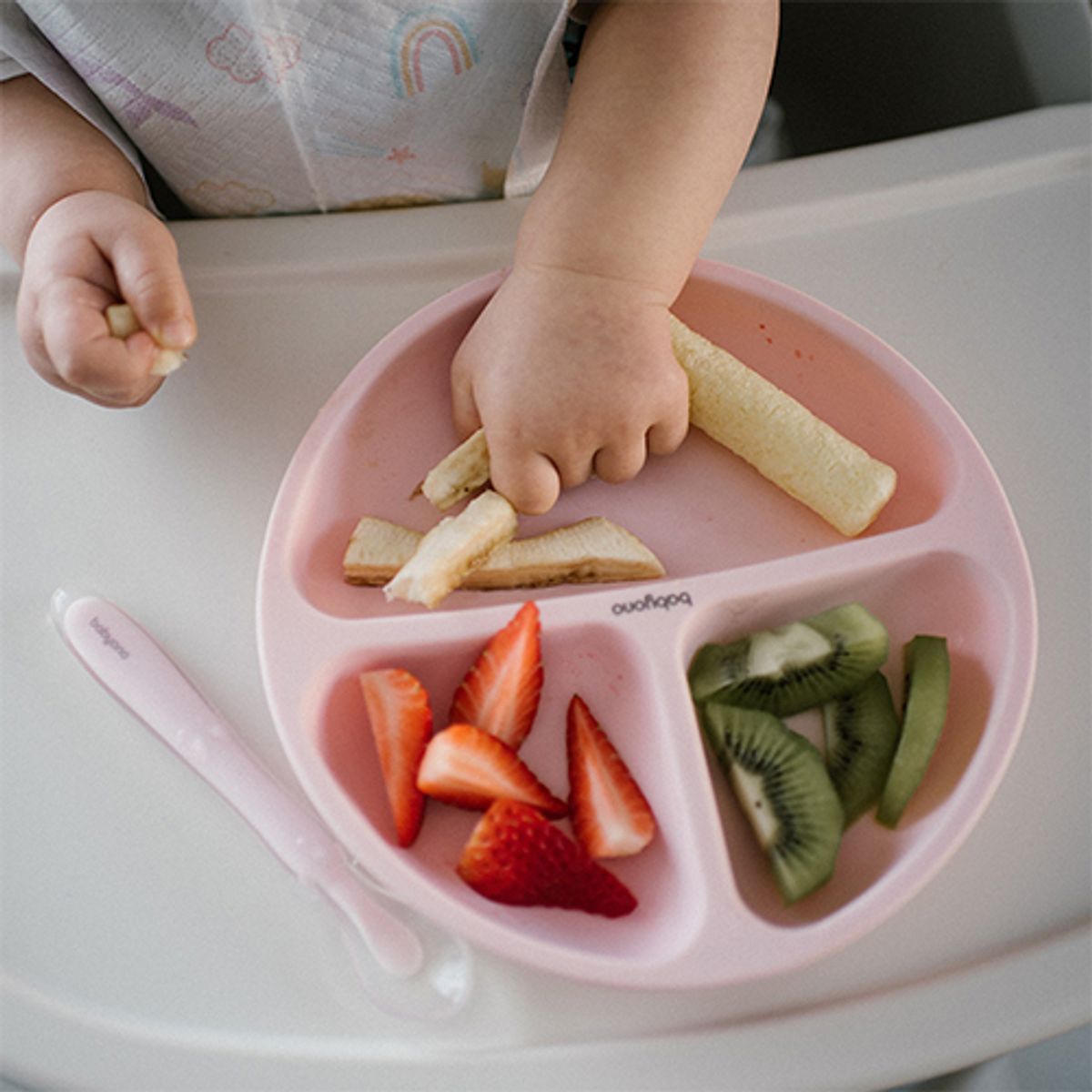 Babyono | Silikontallerken med sugekopp | Rosa