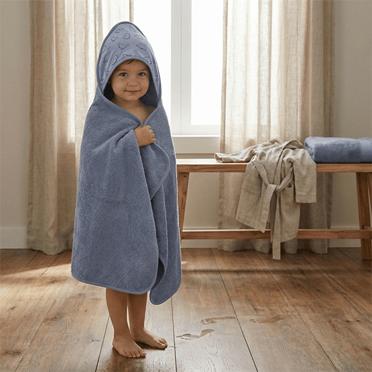 Fillikid | Hettehåndkle Sett | Dino Blue