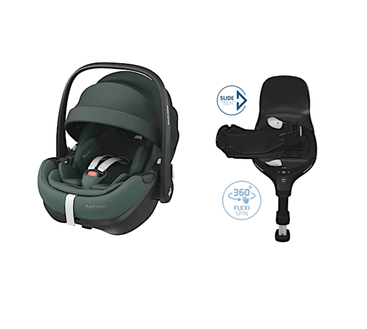  Maxi-Cosi | Fame Kombivogn Twillic Green + Pebble Pro Bilstol og Base 360 Pro