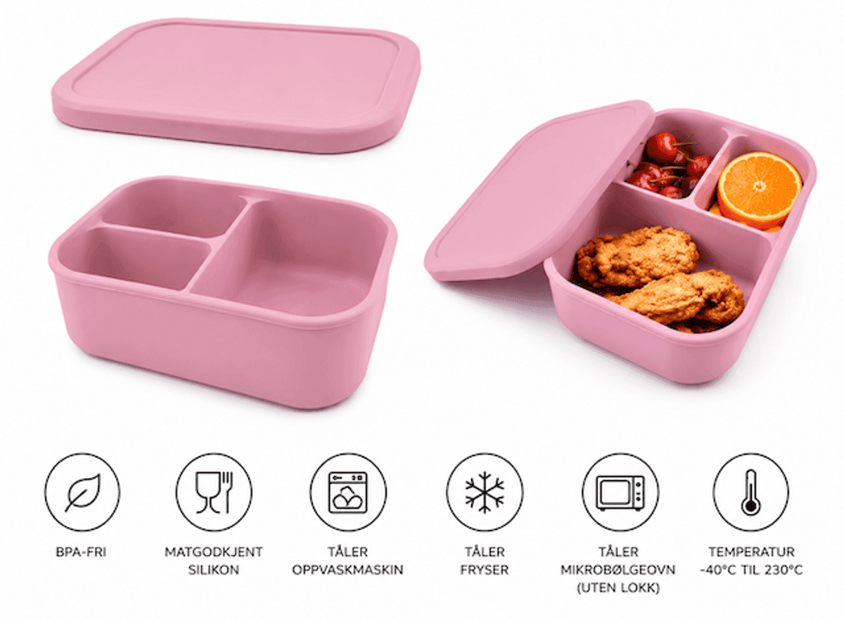 Troller Kids | Silikon Matboks | Lys Rosa