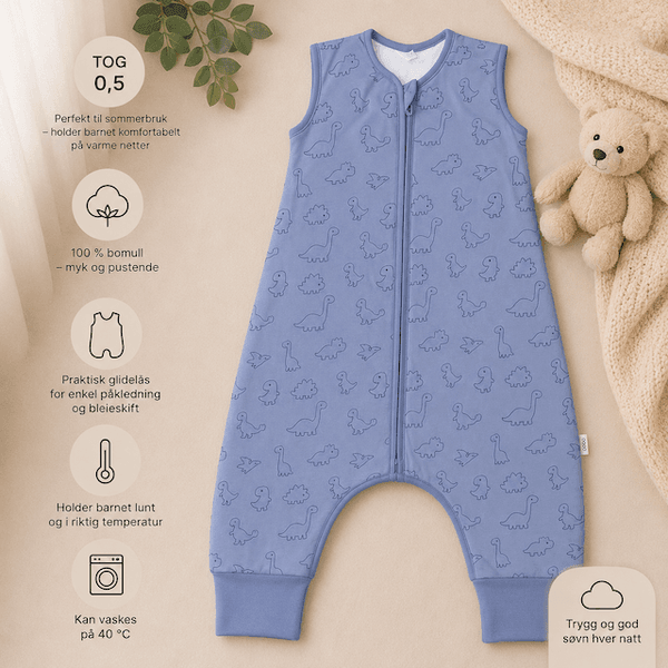 Hovedbilde Fillikid | Sommer nattpose med ben | str. 104 | Dino Blue
