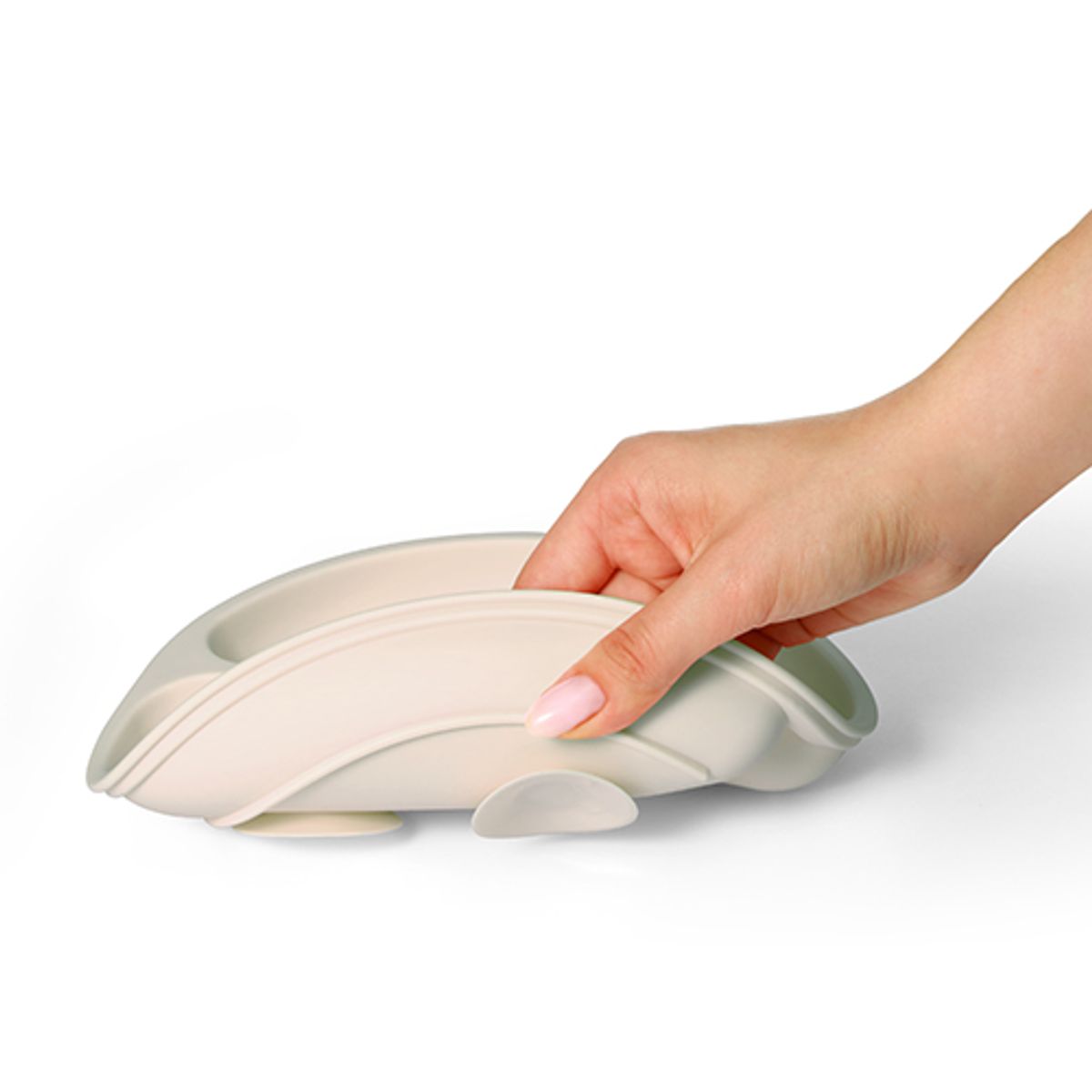 Babyono | Silikontallerken med sugekopp | Beige