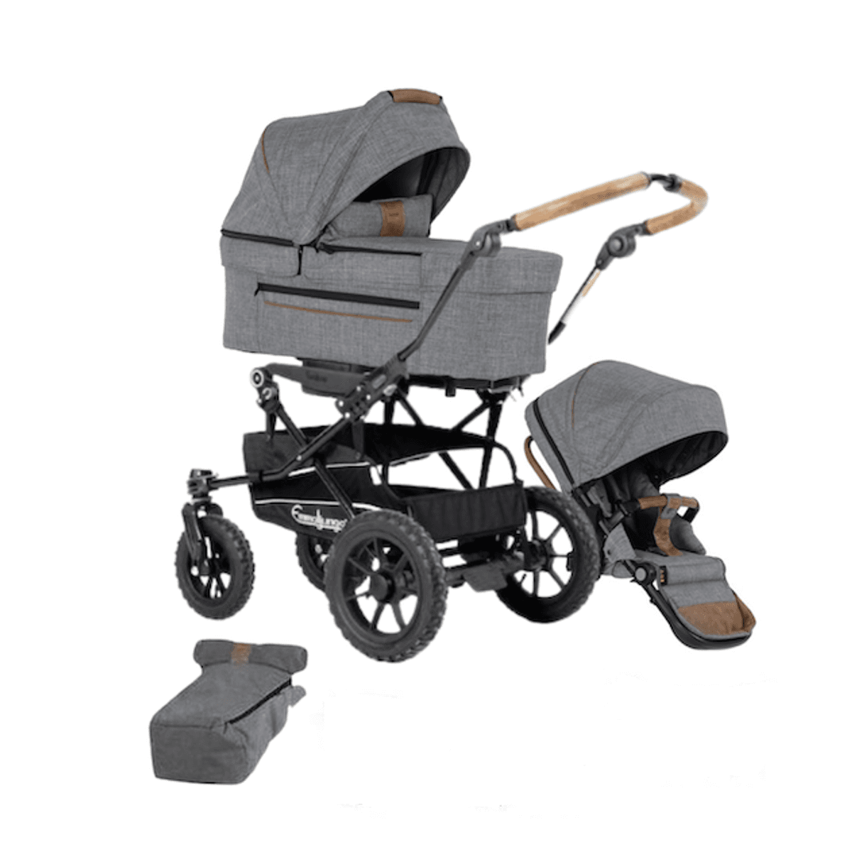Emmaljunga | Alu S Ergo Kombivogn + Fottrekk | Outdoor Grey