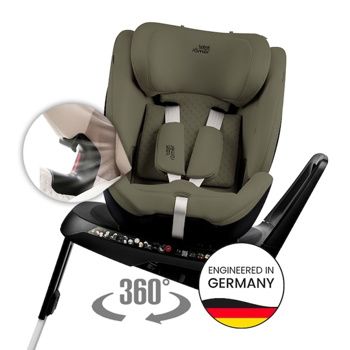 Britax Swivel Grow-Max-Air, Roterbar Bilstol, Lux Urban Olive