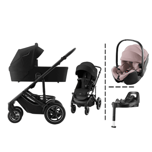 Hovedbilde Britax | Smile 5Z Kombivogn + BABY-SAFE Pro Bilstol & Base | Black and Pink