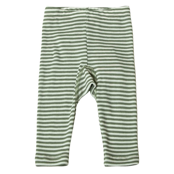 Bilde av Joha | Leggings | Ull/Silke | Stripet Grnn