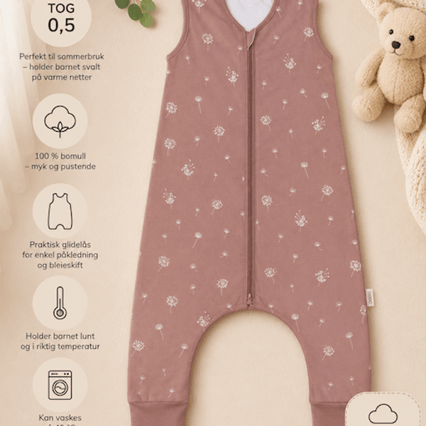 Hovedbilde Fillikid | Sommer nattpose med ben | str. 80 | Dandelion Pink