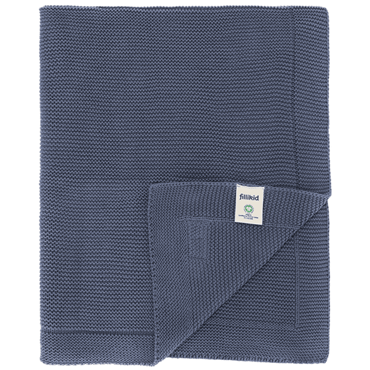 Fillikid | Strikket babyteppe | 80 x 100 cm | Blue