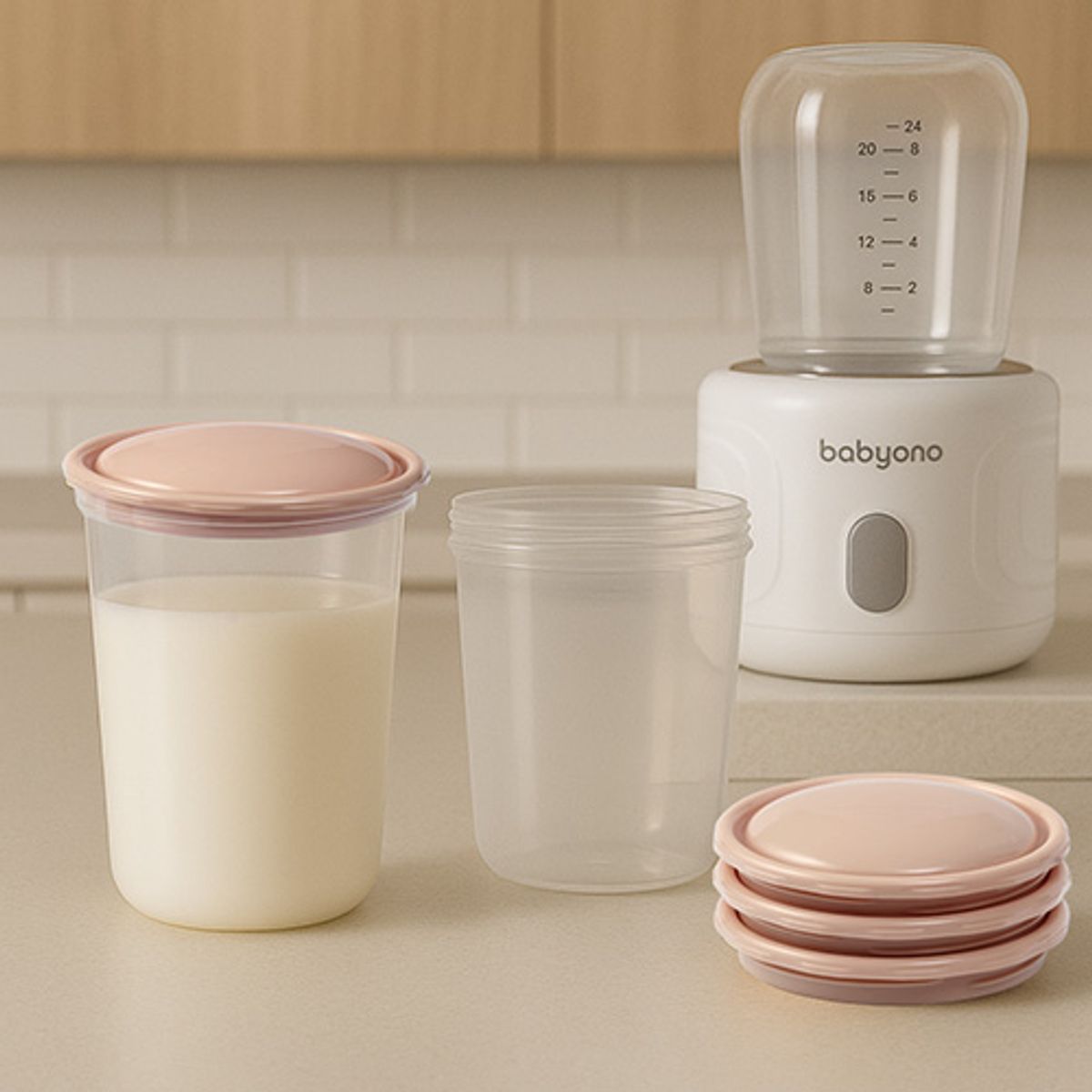 Babyono | Oppbevaringsbegre til morsmelk og barnemat | 4 x 200 ml