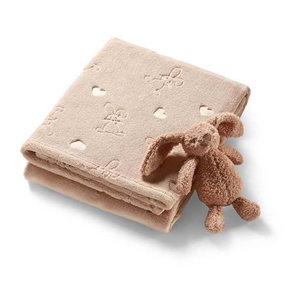 Hovedbilde Babyono | Babyteppe med kosedyr | Beige 75 x 100 cm