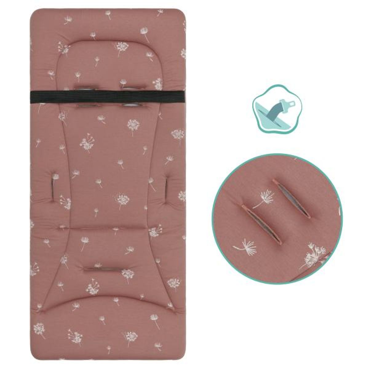 Fillikid | Vendbar sitteunderlag med memory foam | Dandelion Pink